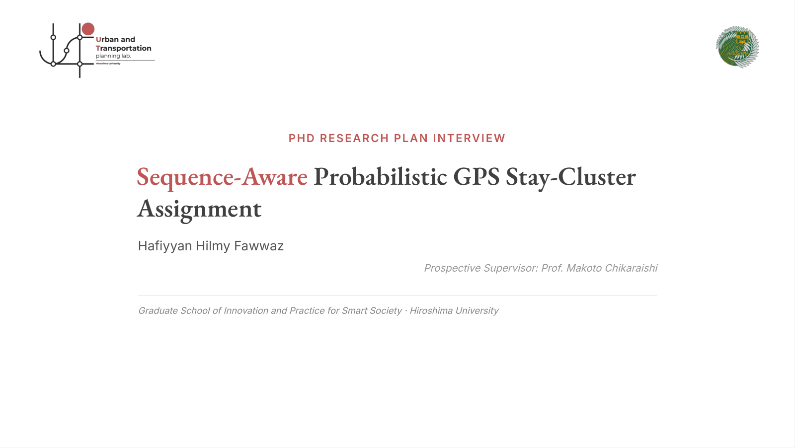 First page of PhD interview slides